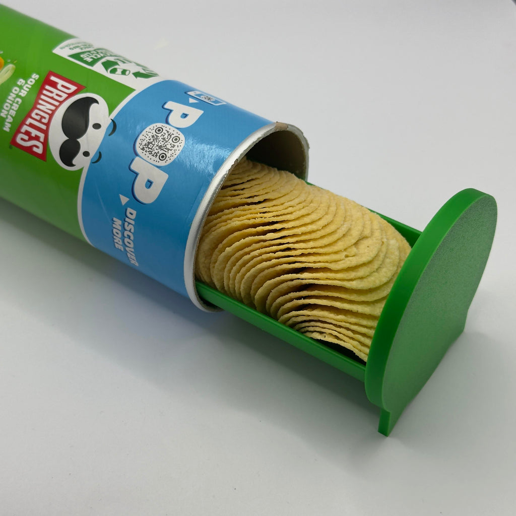 Pringles Tube cap with built in slide tray